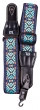 TGI Guitar Strap Woven Cotton Maltese Cross Stitch - Turquoise