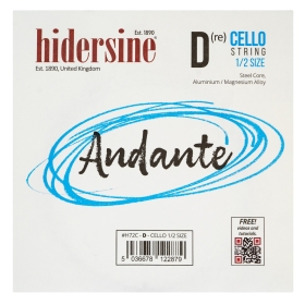 Hidersine Andante Cello D String 1/2
